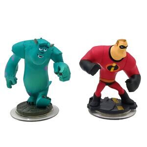 Disney Infinity Figure Lot Mr. Incredible and Sulley Monsters Inc Play Figures